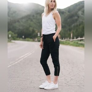 Zyia Black Everywhere Zipper Joggers